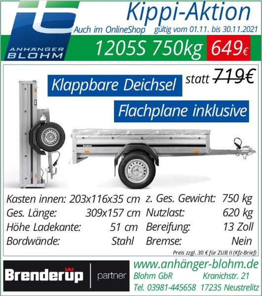 1205S UB 750 Kippi mit Flachplane